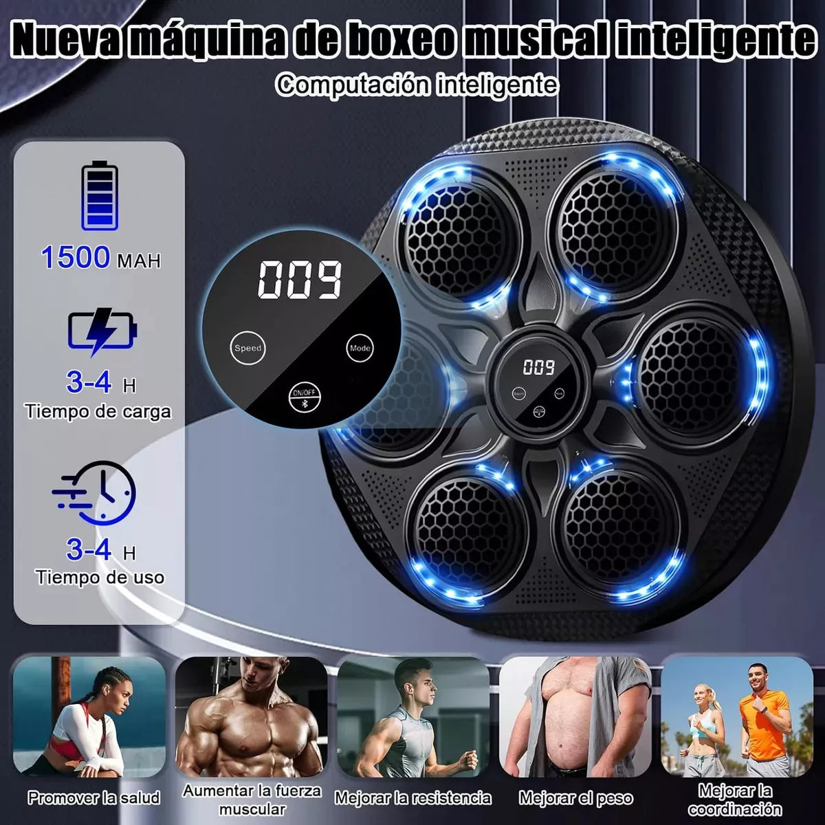 Máquina de boxeo inteligente modelo yk-003 + guante negro