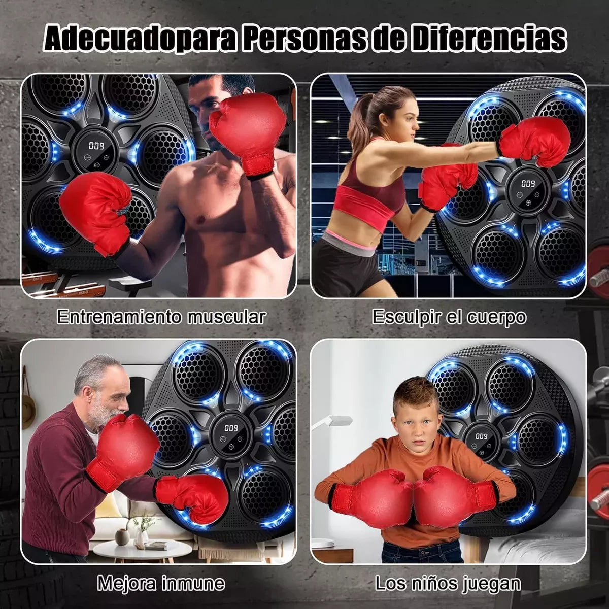 Máquina de boxeo inteligente modelo yk-003 + guante negro